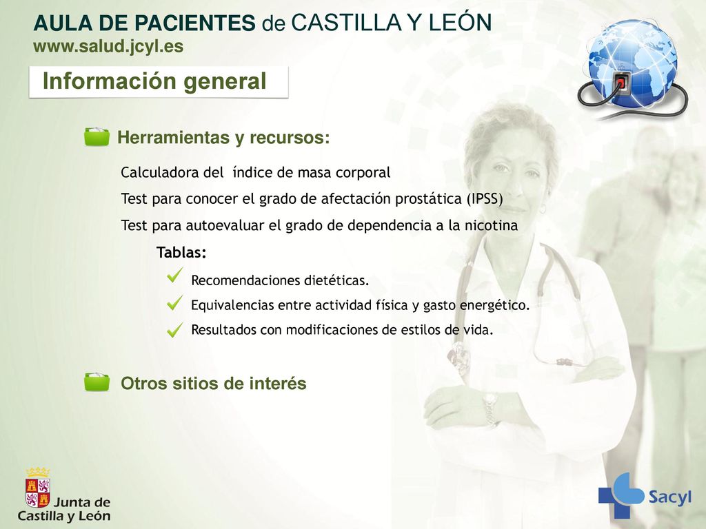 Información general AULA DE PACIENTES de CASTILLA Y LEÓN