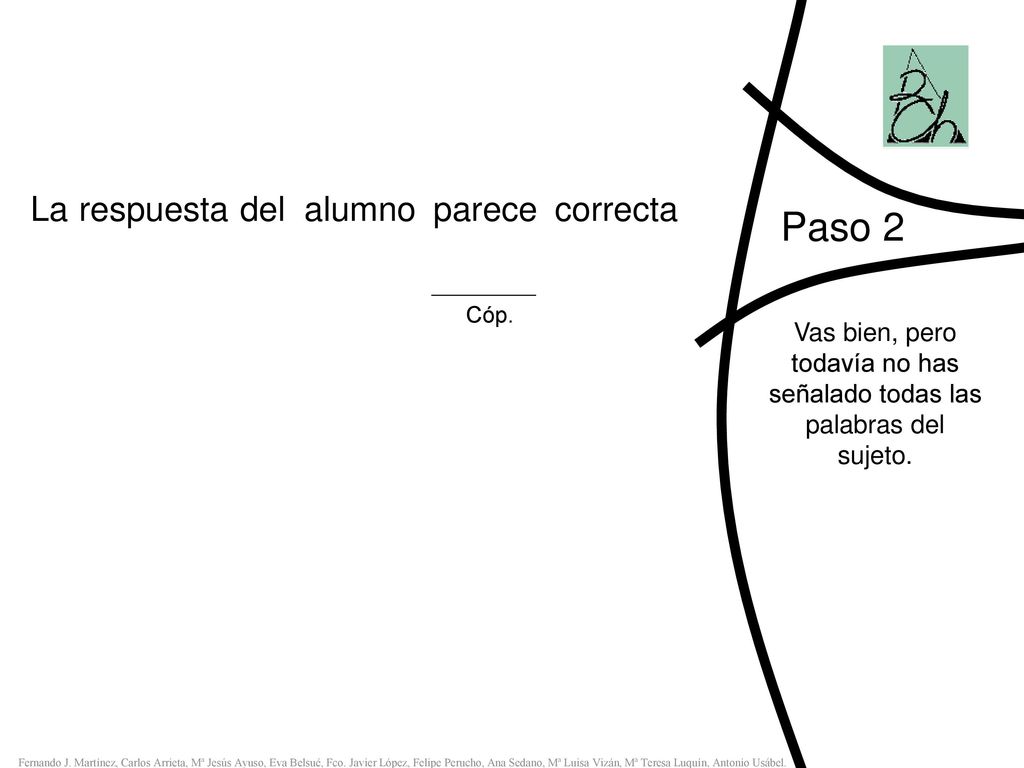Vas bien, pero todavía no has señalado todas las palabras del sujeto.
