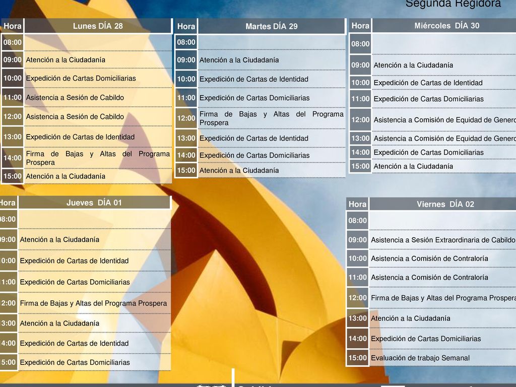 Agenda Semanal MES NOV-DIC Nombre del Edil: Lic. Olivia Martínez Leyva