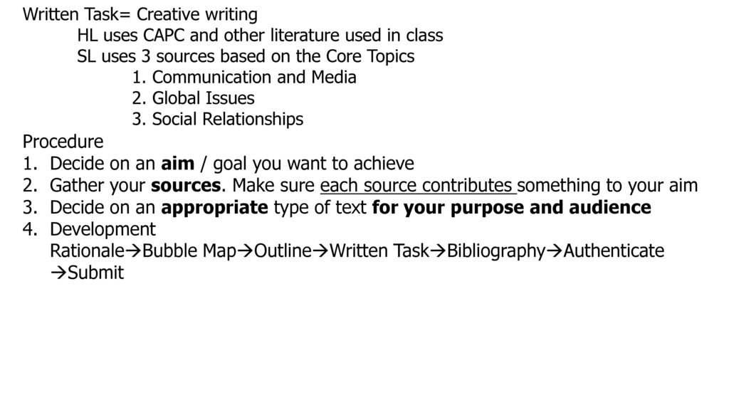 Decide on an aim / goal you want to achieve