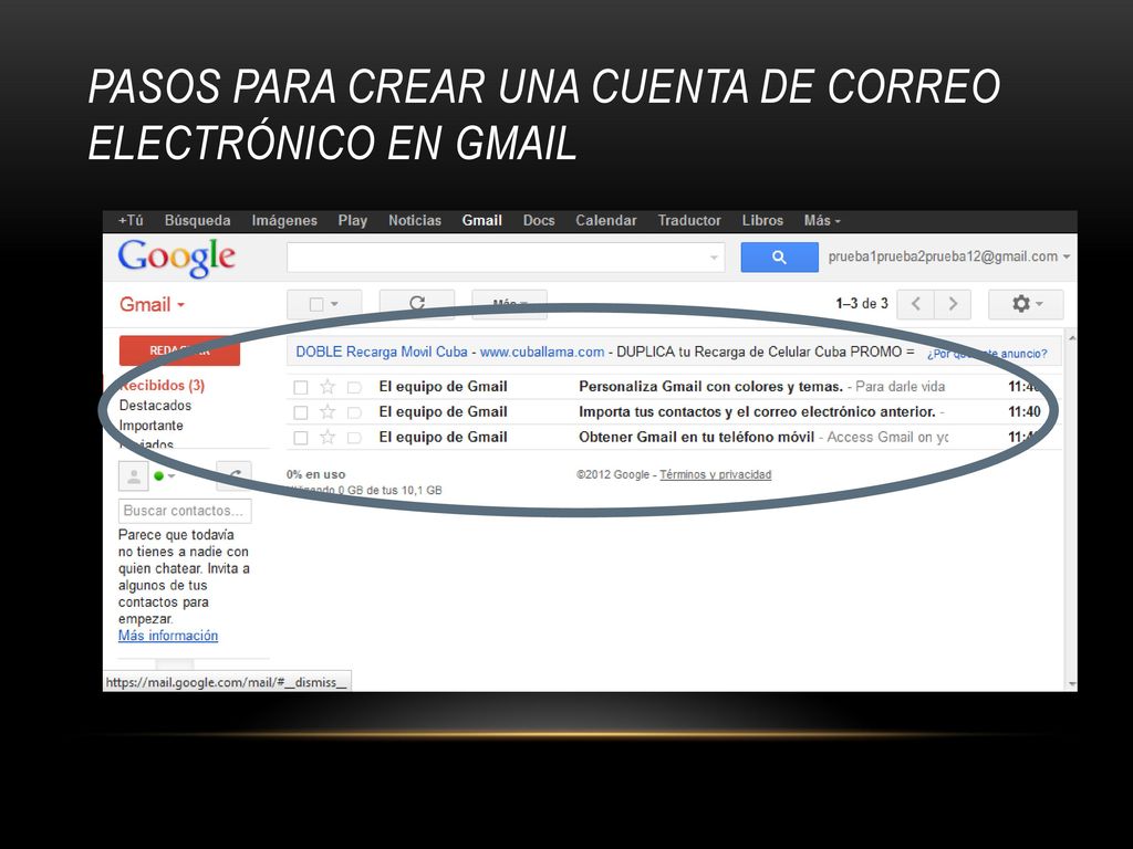 Pasos para crear una cuenta de correo electrónico en gmail