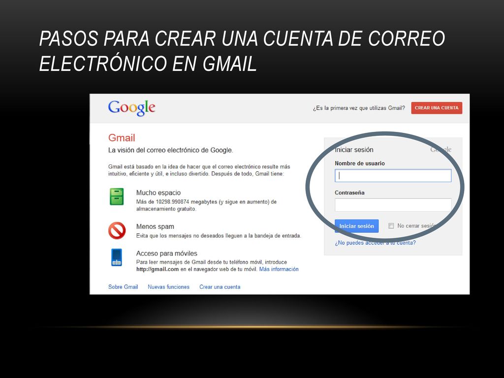 Pasos para crear una cuenta de correo electrónico en gmail