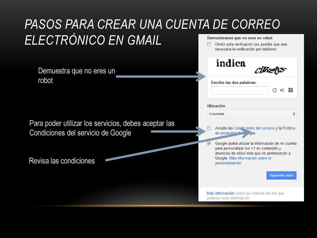 Pasos para crear una cuenta de correo electrónico en gmail