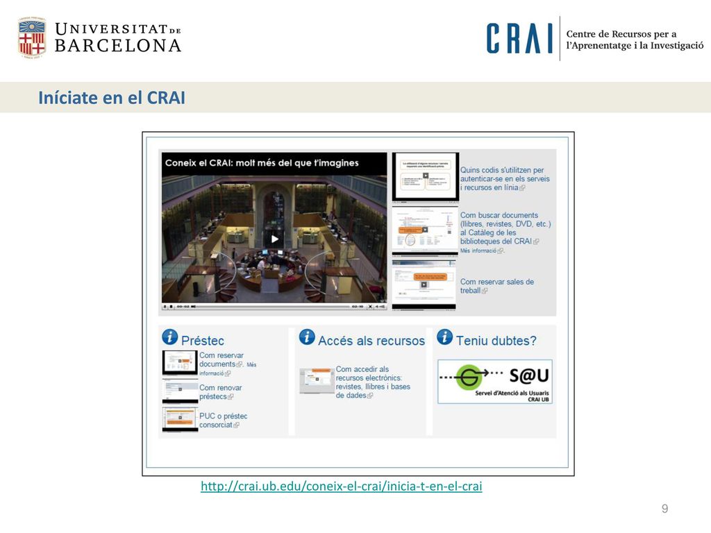 Iníciate en el CRAI Aules: explicar les normes d’ús.