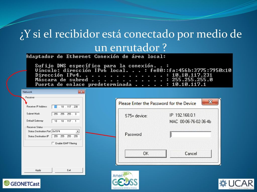 ¿Y si el recibidor está conectado por medio de un enrutador