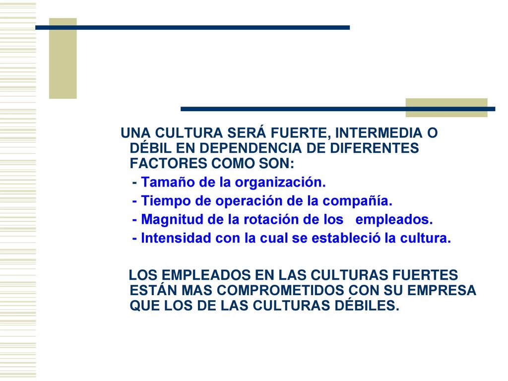 - Tamaño de la organización. - Tiempo de operación de la compañía.