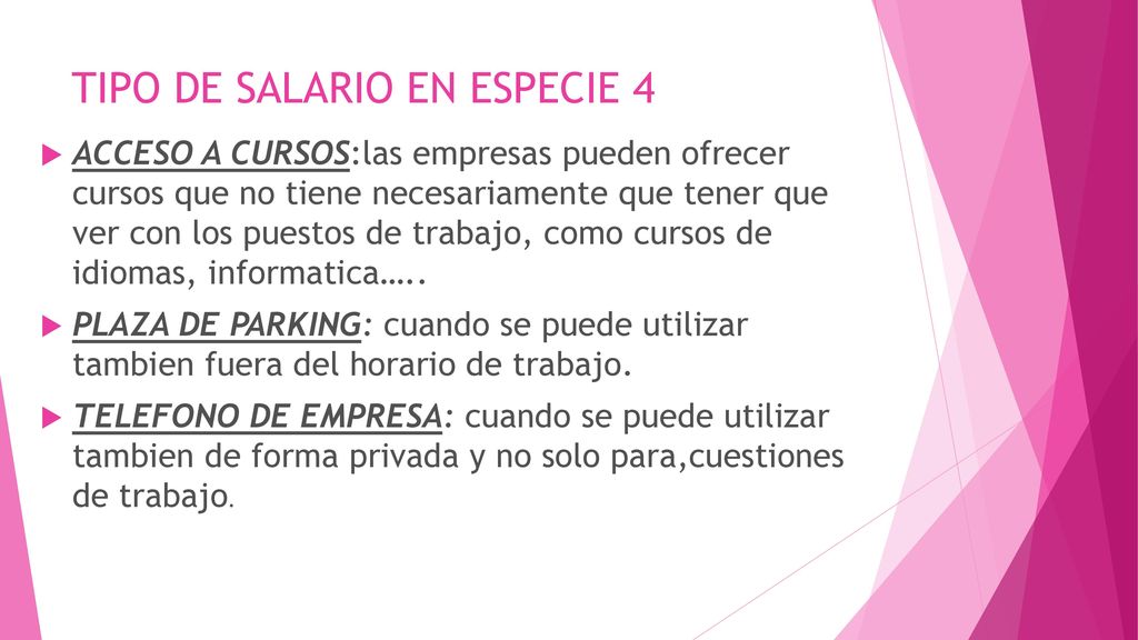 TIPO DE SALARIO EN ESPECIE 4