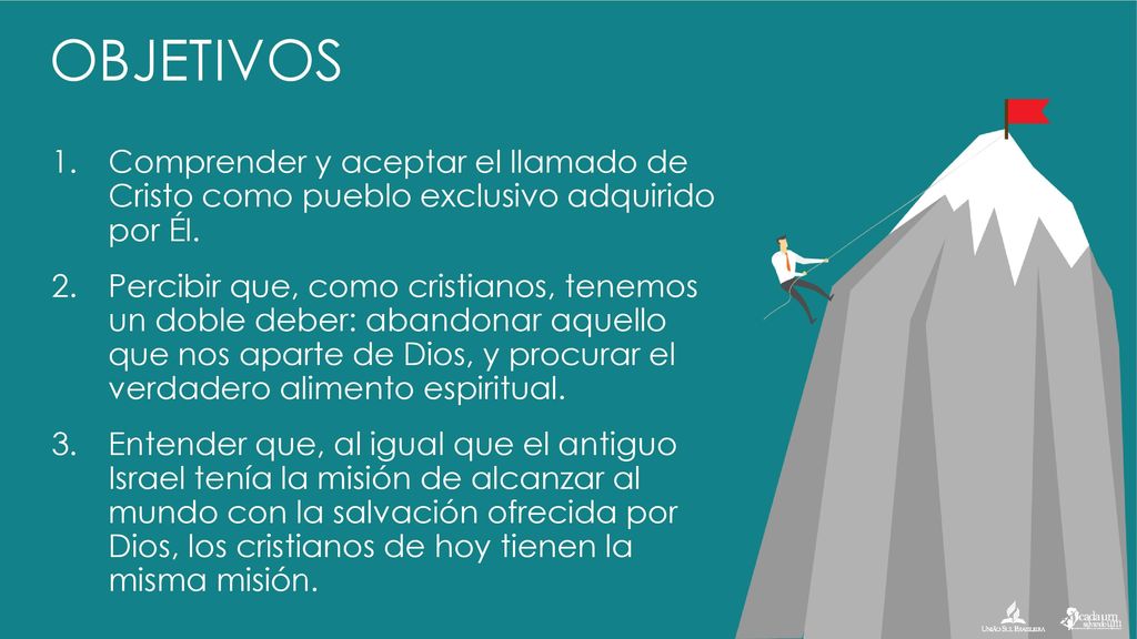OBJETIVOS Comprender y aceptar el llamado de Cristo como pueblo exclusivo adquirido por Él.