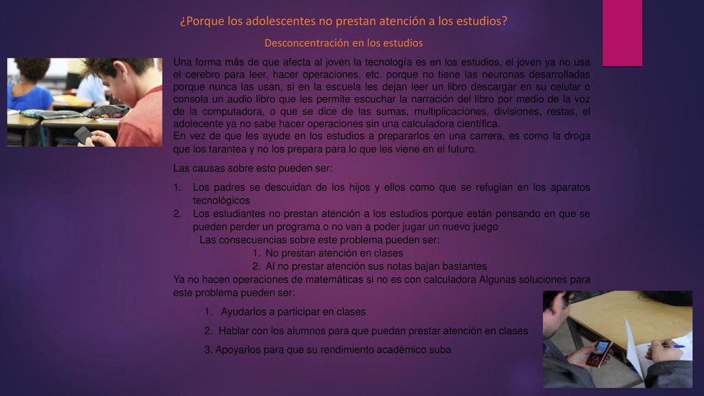 ¿Porque los adolescentes no prestan atención a los estudios