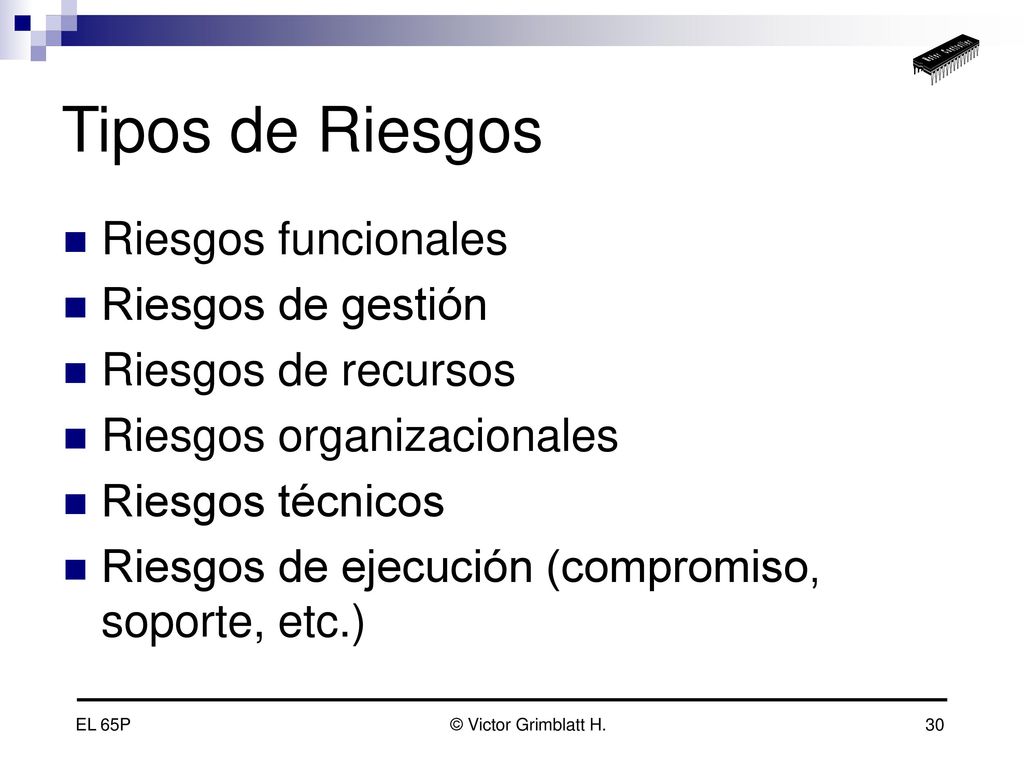 Tipos de Riesgos Riesgos funcionales Riesgos de gestión