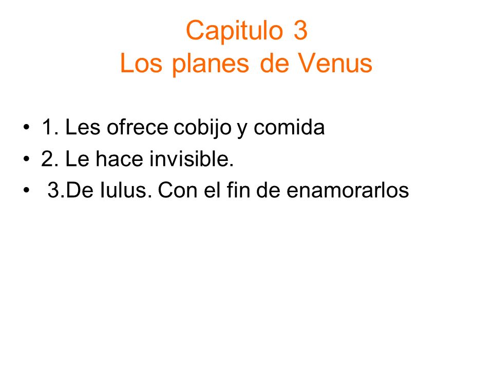 Capitulo 3 Los planes de Venus