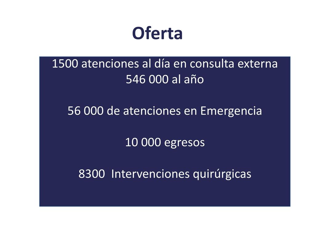 Oferta 1500 atenciones al día en consulta externa al año