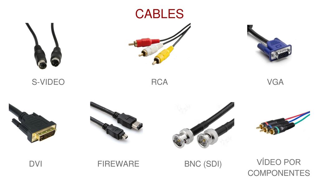 CABLES S-VIDEO RCA VGA DVI FIREWARE BNC (SDI) VÍDEO POR COMPONENTES
