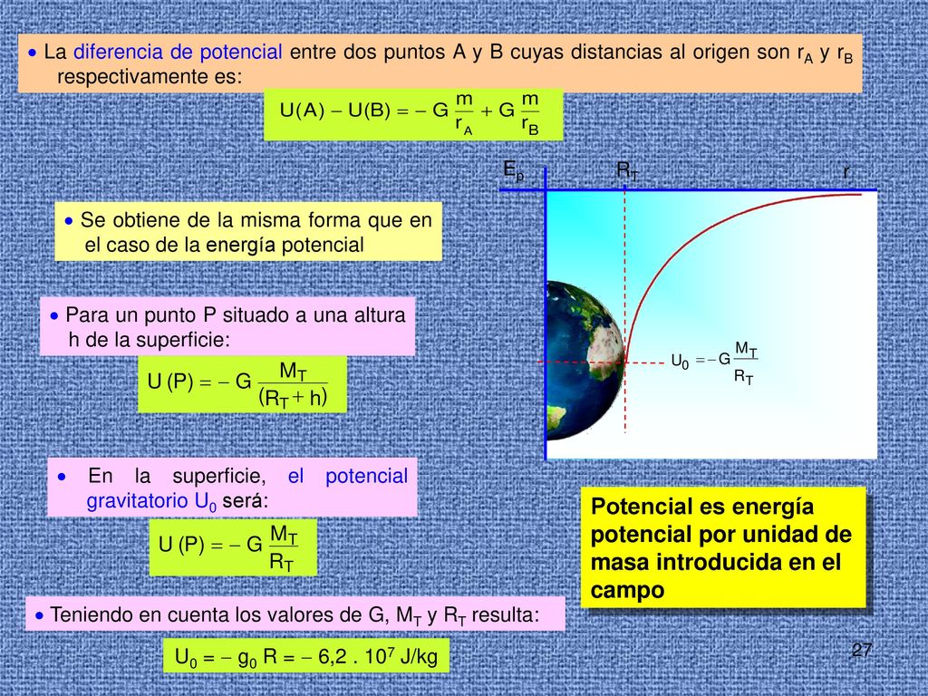  La diferencia de potencial entre dos puntos A y B cuyas distancias al origen son rA y rB respectivamente es: