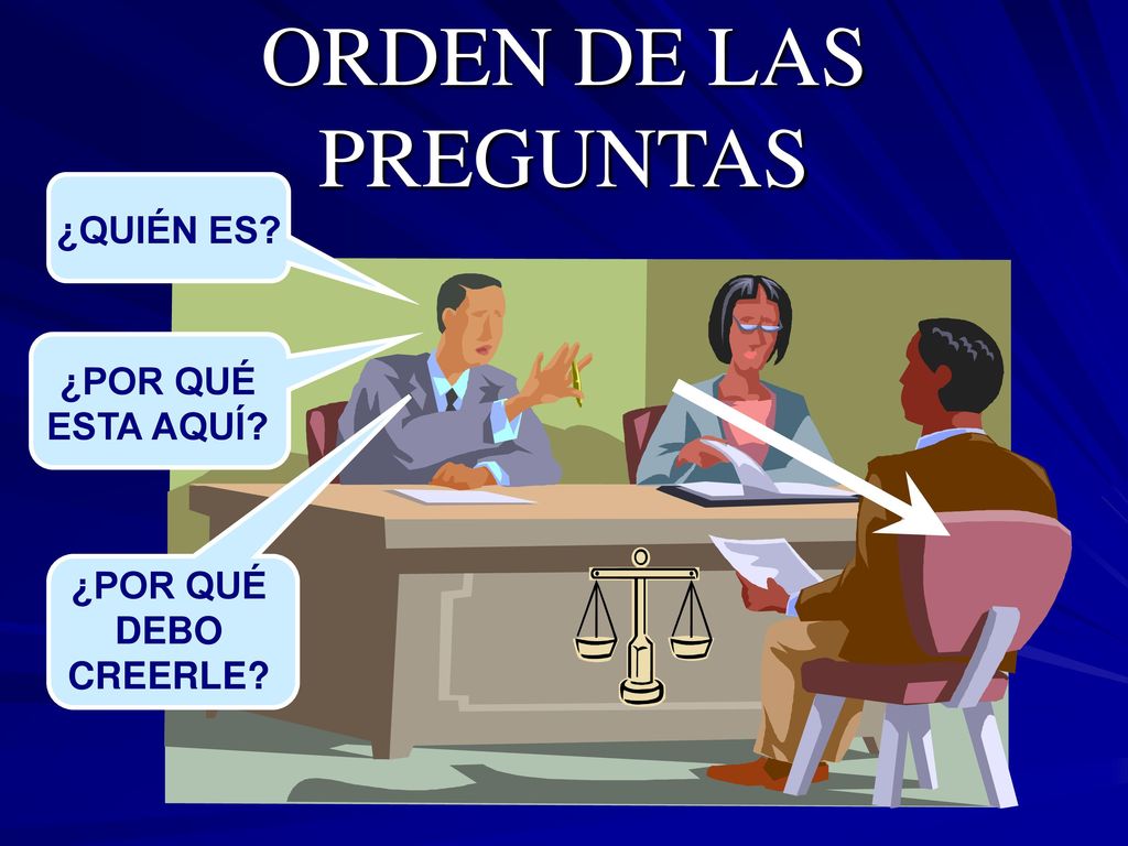 ORDEN DE LAS PREGUNTAS ¿QUIÉN ES ¿POR QUÉ ESTA AQUÍ