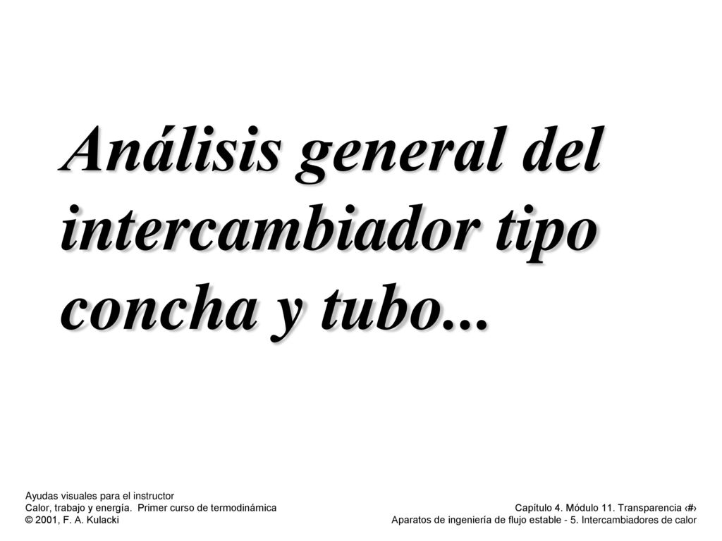 Análisis general del intercambiador tipo concha y tubo...