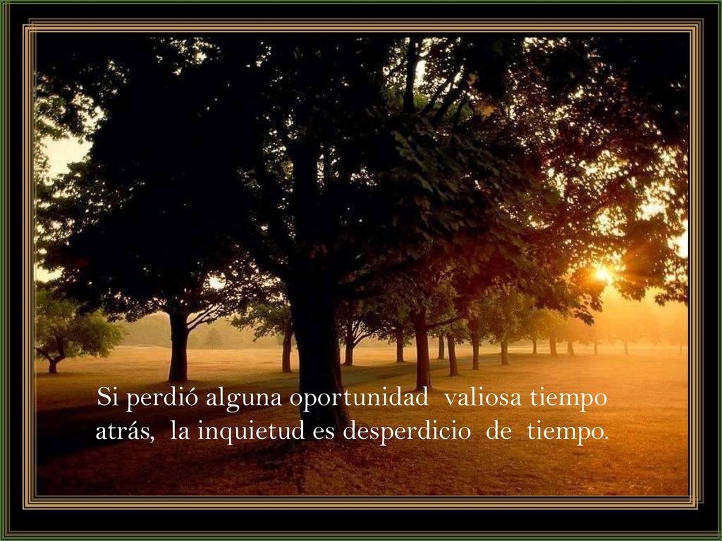 Si perdió alguna oportunidad valiosa tiempo atrás, la inquietud es desperdicio de tiempo.