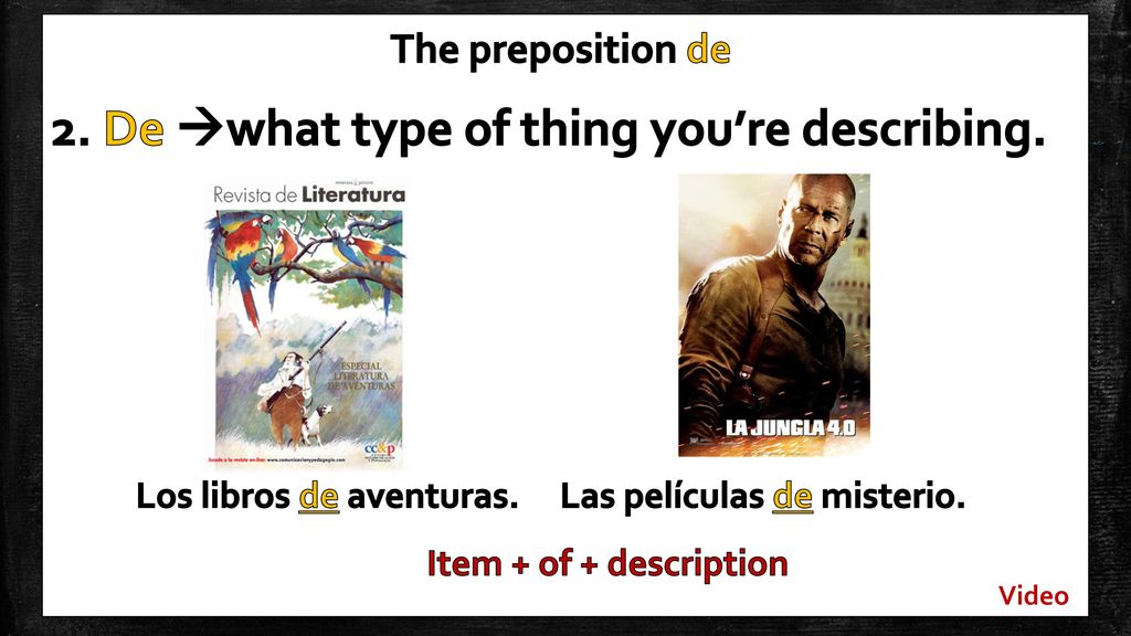 2. De what type of thing you’re describing.