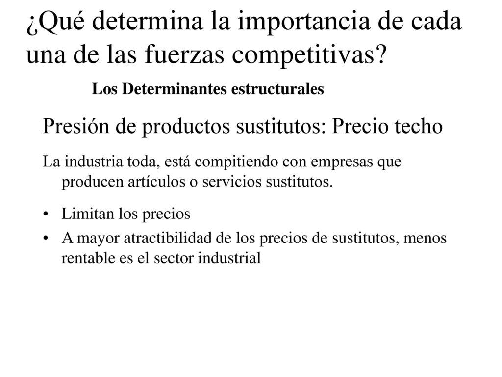 ¿Qué determina la importancia de cada una de las fuerzas competitivas