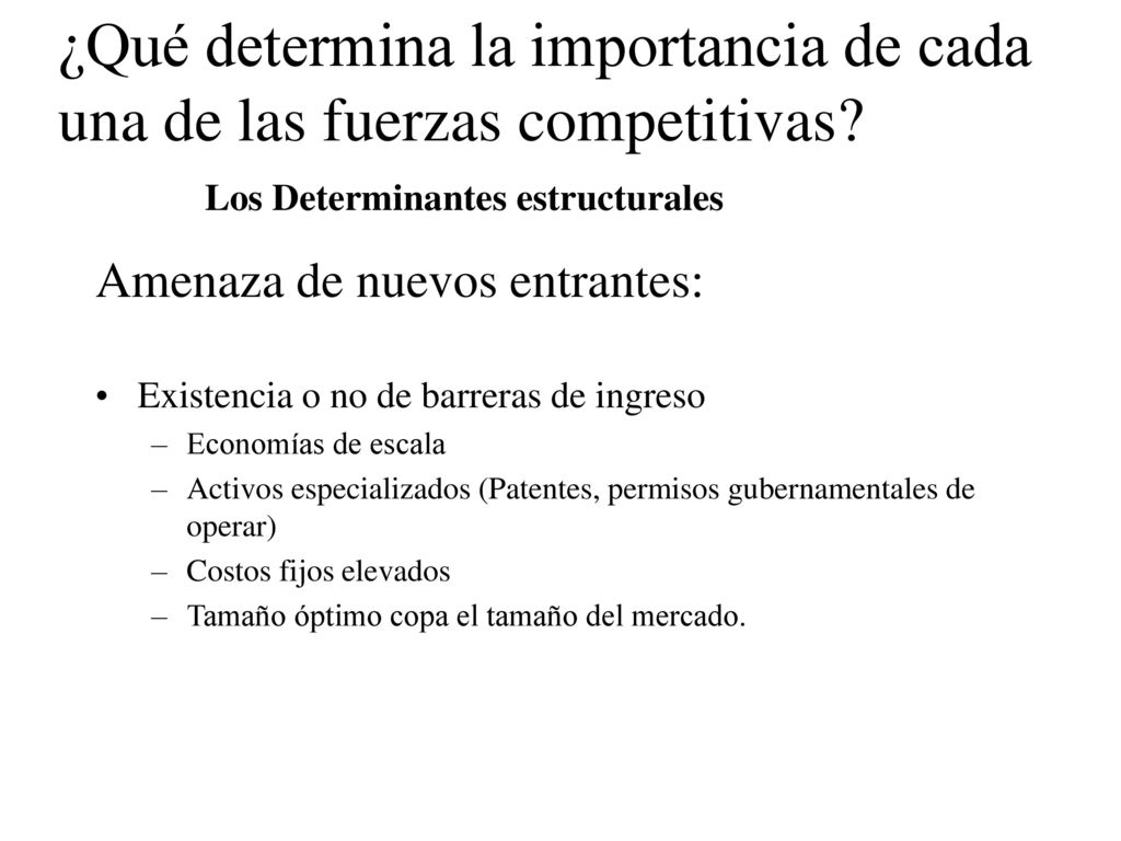 ¿Qué determina la importancia de cada una de las fuerzas competitivas