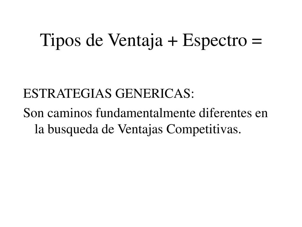 Tipos de Ventaja + Espectro =