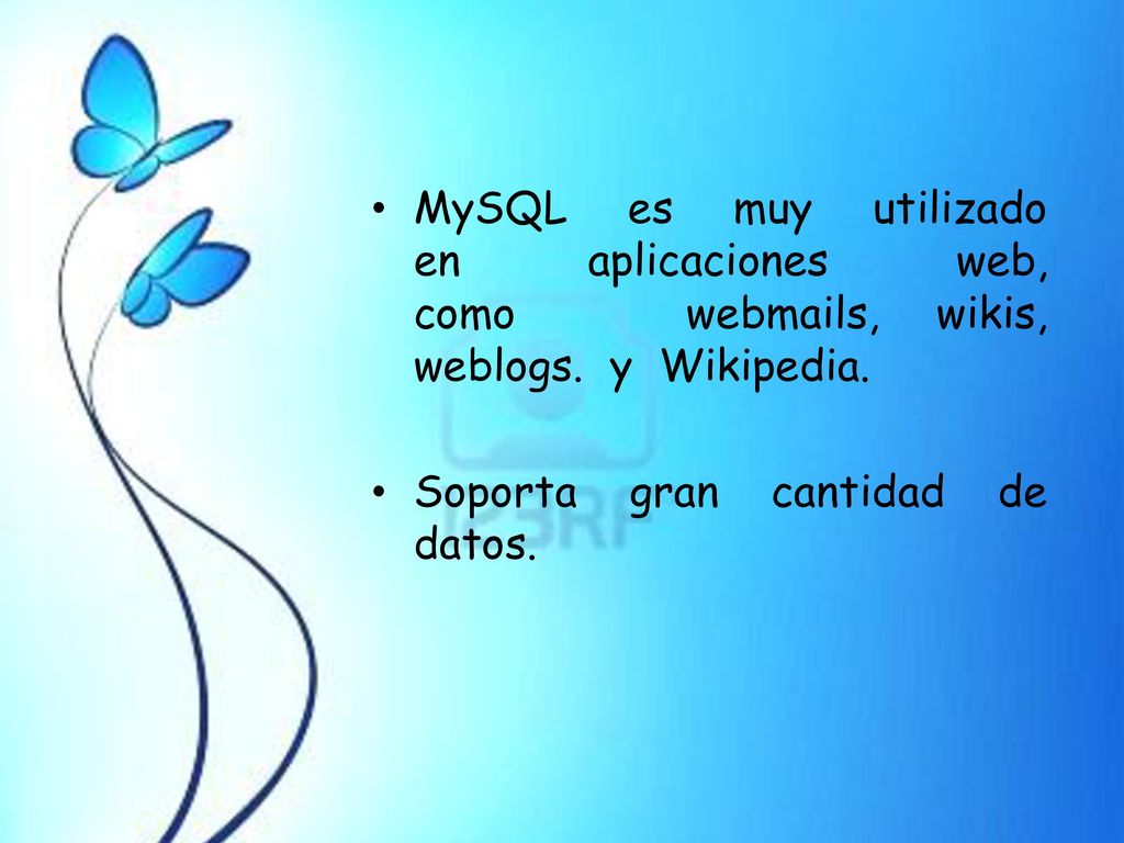 MySQL es muy utilizado en aplicaciones web, como webmails, wikis, weblogs. y Wikipedia.