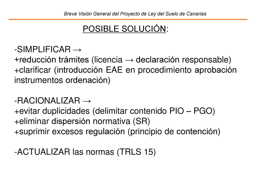Breve Visión General del Proyecto de Ley del Suelo de Canarias