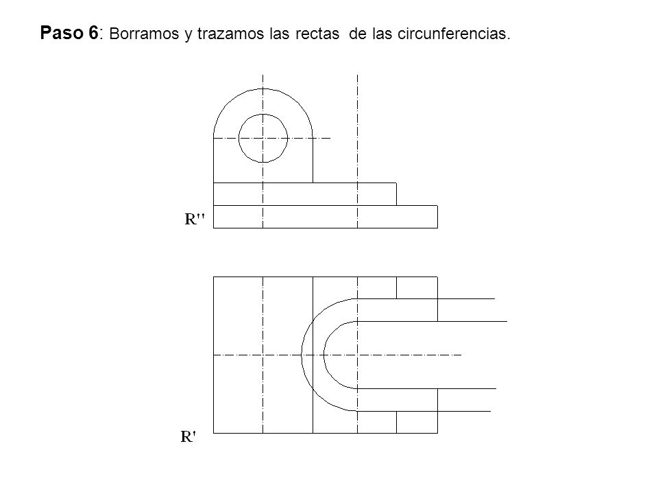Paso 6: Borramos y trazamos las rectas de las circunferencias.