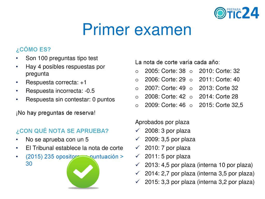 Primer examen ¿CÓMO ES Son 100 preguntas tipo test
