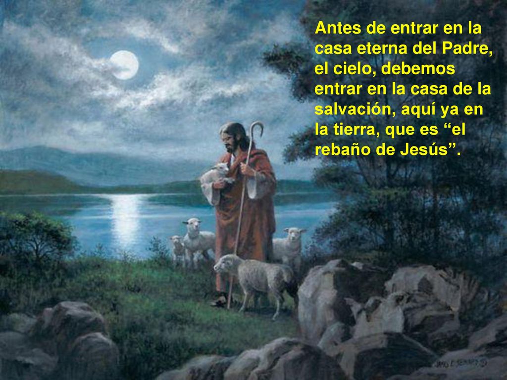 Antes de entrar en la casa eterna del Padre, el cielo, debemos entrar en la casa de la salvación, aquí ya en la tierra, que es el rebaño de Jesús .