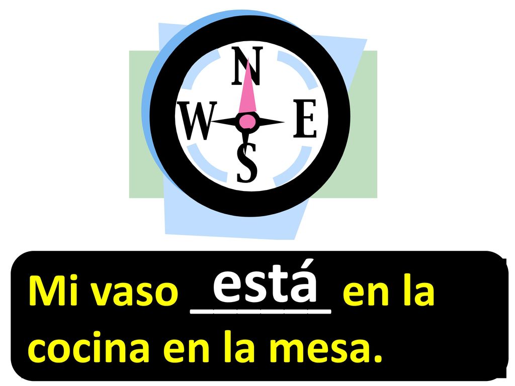 está Mi vaso ______ en la cocina en la mesa.