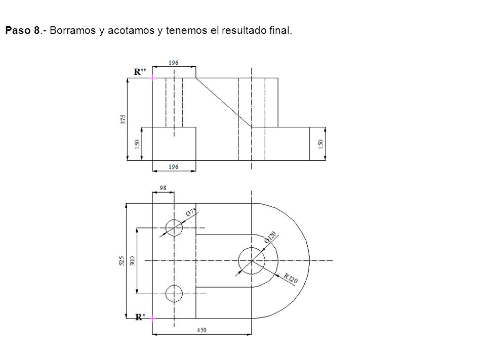 Paso 8.- Borramos y acotamos y tenemos el resultado final.