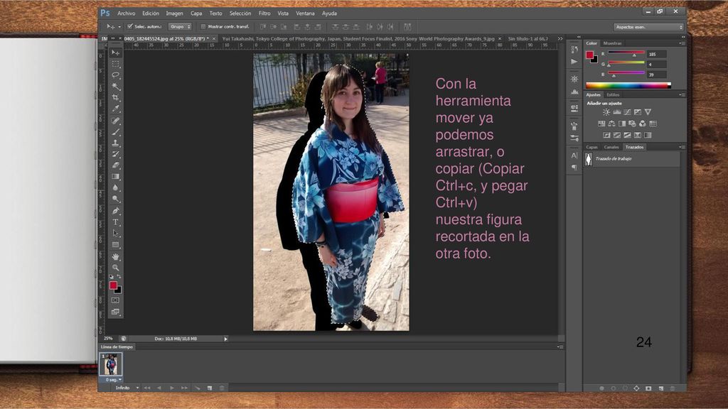 Con la herramienta mover ya podemos arrastrar, o copiar (Copiar Ctrl+c, y pegar Ctrl+v)