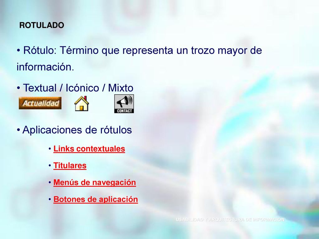 Rótulo: Término que representa un trozo mayor de información.