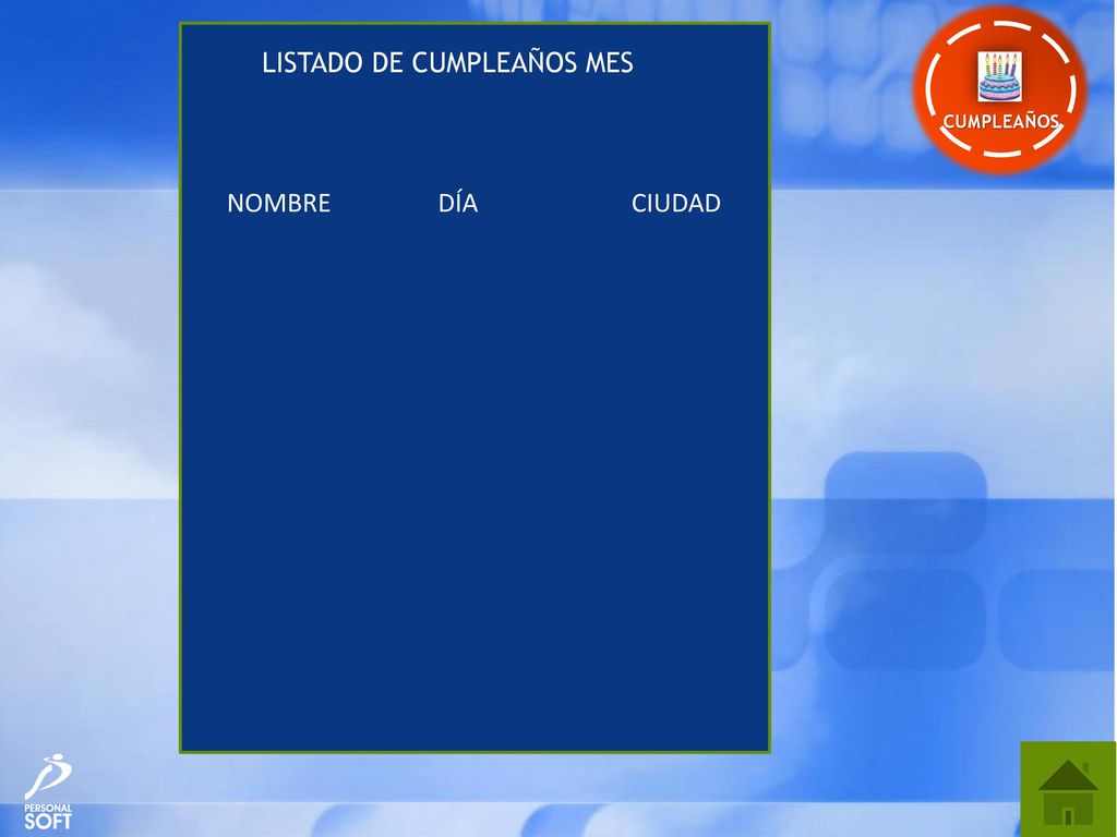 LISTADO DE CUMPLEAÑOS MES