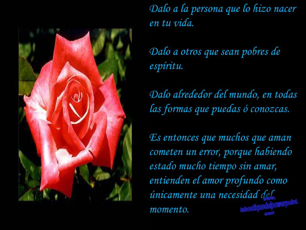 Dalo a la persona que lo hizo nacer en tu vida