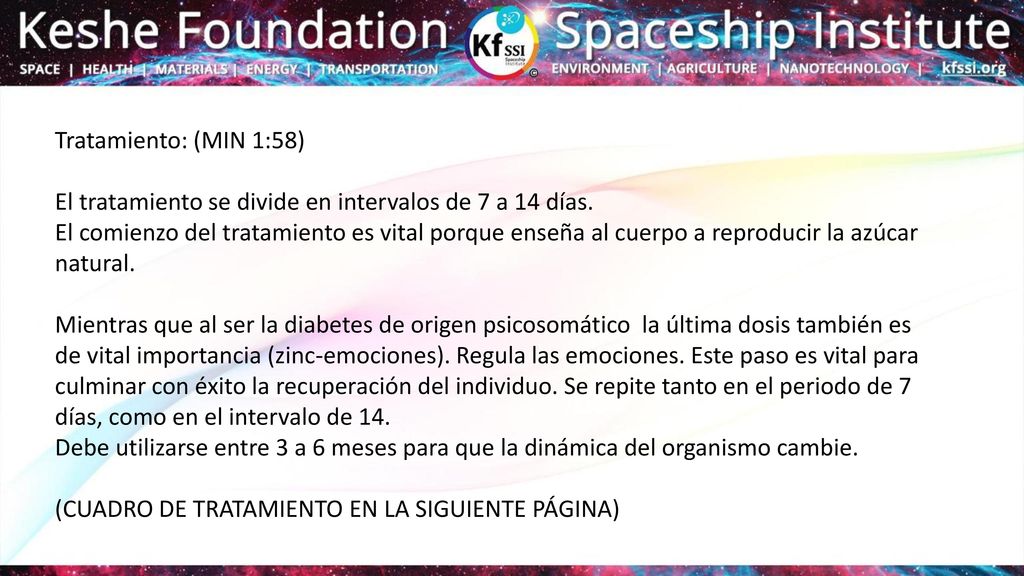 Tratamiento: (MIN 1:58) El tratamiento se divide en intervalos de 7 a 14 días.