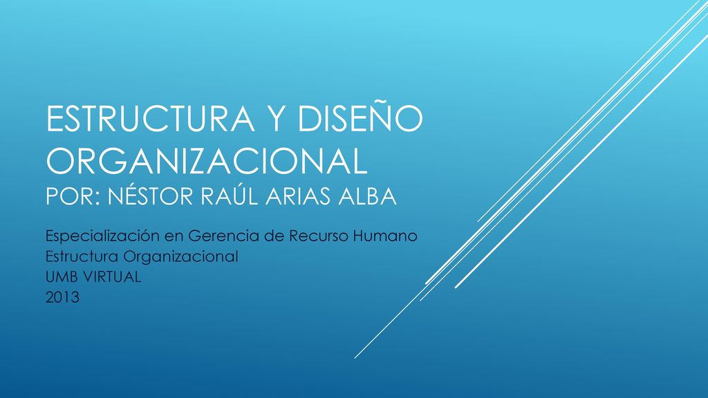 Estructura y diseño organizacional Por: Néstor Raúl arias alba