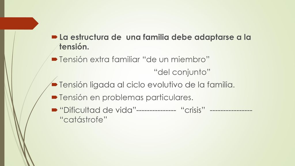 La estructura de una familia debe adaptarse a la tensión.