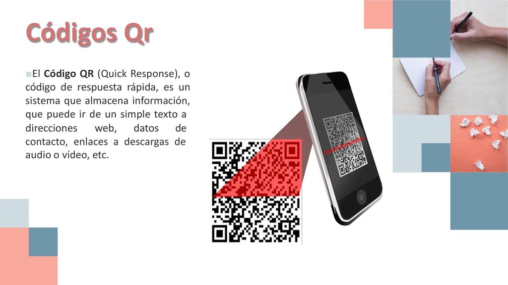 Códigos Qr direcciones web, datos de contacto, enlaces a descargas de