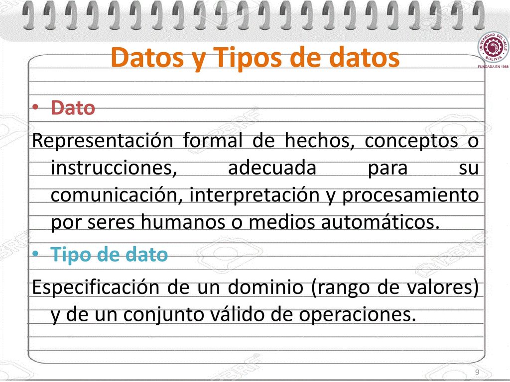 Datos y Tipos de datos Dato