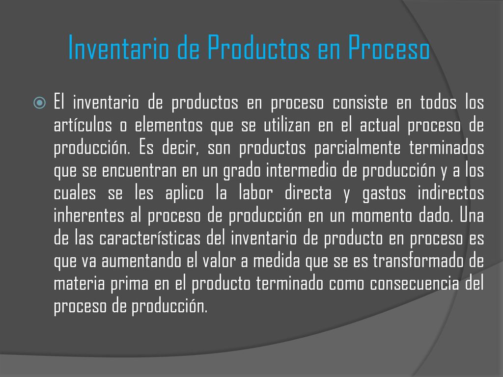 Inventario de Productos en Proceso