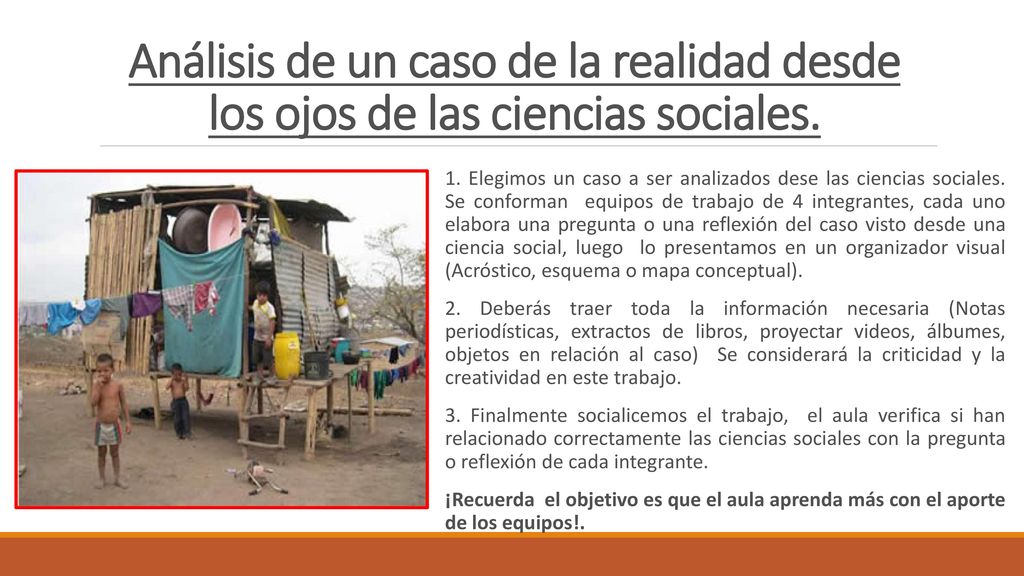 Análisis de un caso de la realidad desde los ojos de las ciencias sociales.