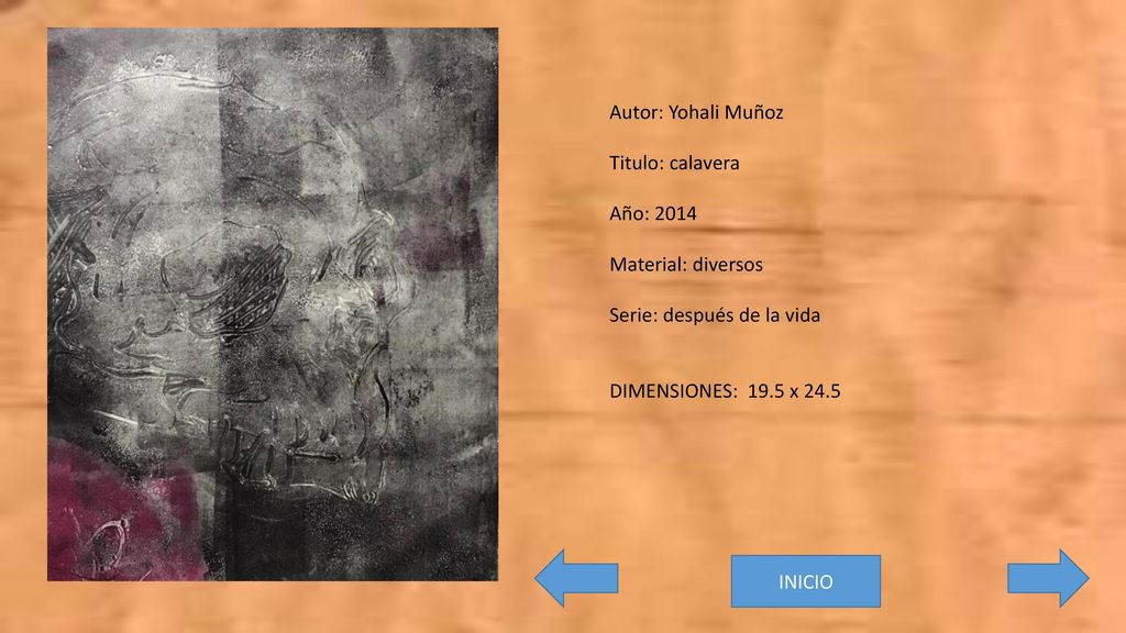 Autor: Yohali Muñoz Titulo: calavera. Año: Material: diversos. Serie: después de la vida. DIMENSIONES: 19.5 x