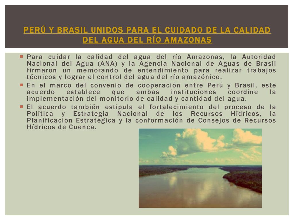 Perú y Brasil unidos para el cuidado de la calidad del agua del río Amazonas
