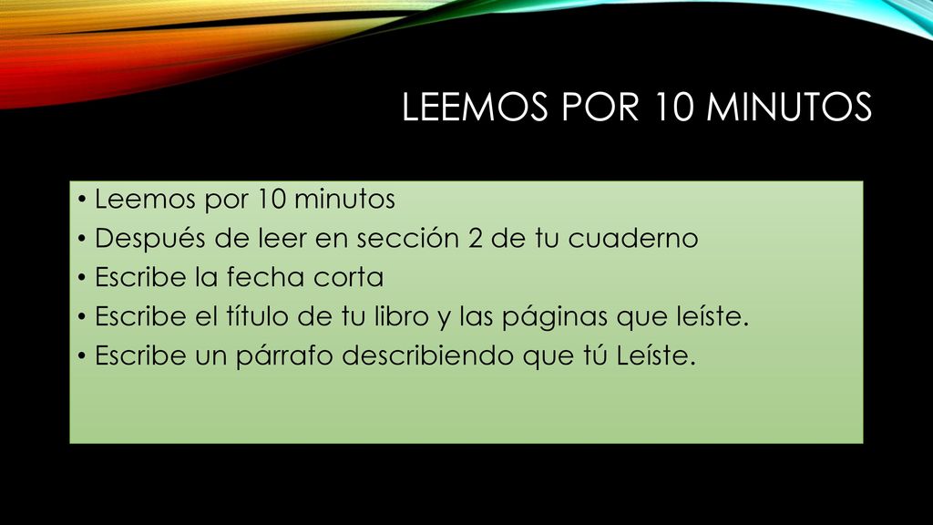 Leemos por 10 minutos Leemos por 10 minutos