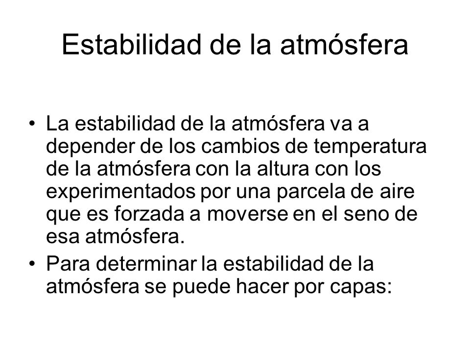 Estabilidad de la atmósfera