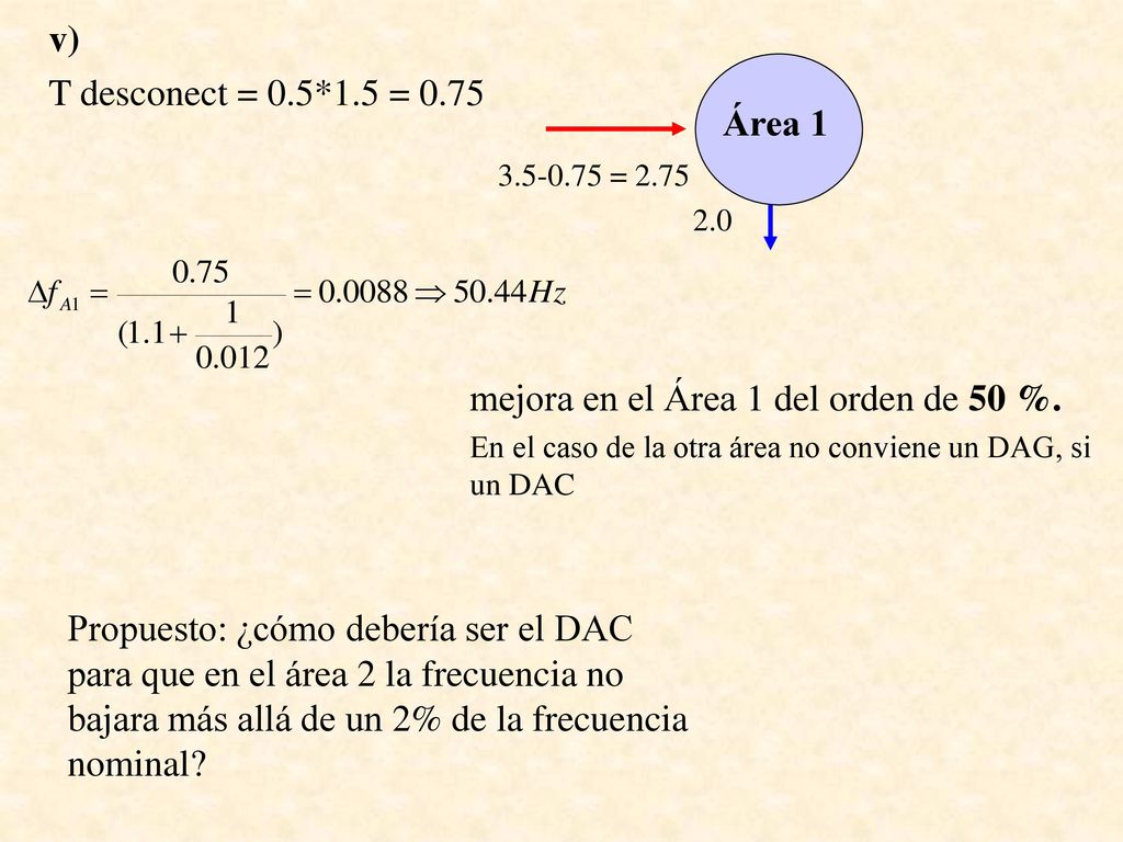 mejora en el Área 1 del orden de 50 %.