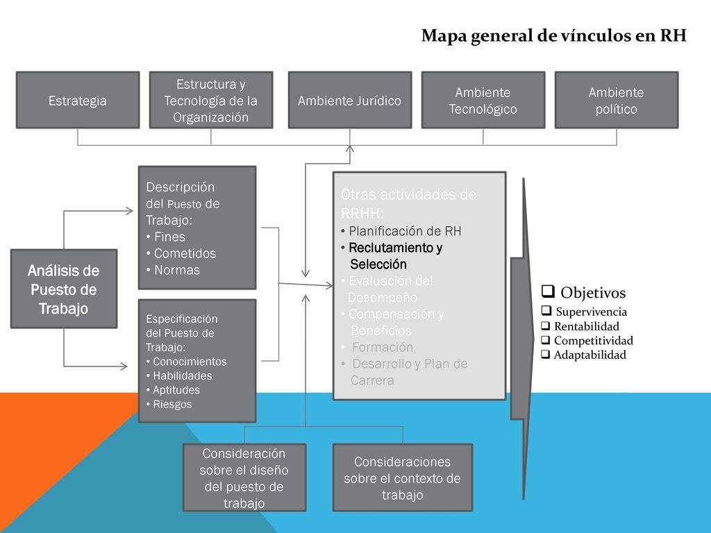 Procesos básicos en la Gestión de Recursos Humanos Mapa general de vínculos en RH