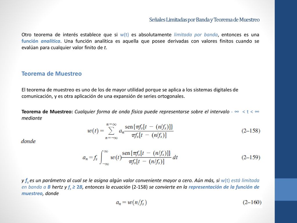 Señales Limitadas por Banda y Teorema de Muestreo